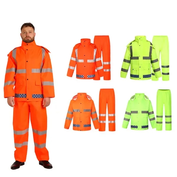 Reflective Rain Jacket & Pants Set for Heavy Rain - Reflective Rain Jacket & Pants Set for Heavy Rain - Image 1 of 5