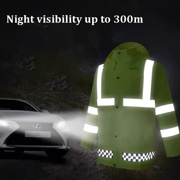 Reflective Rain Jacket & Pants Set for Heavy Rain - Reflective Rain Jacket & Pants Set for Heavy Rain - Image 2 of 5