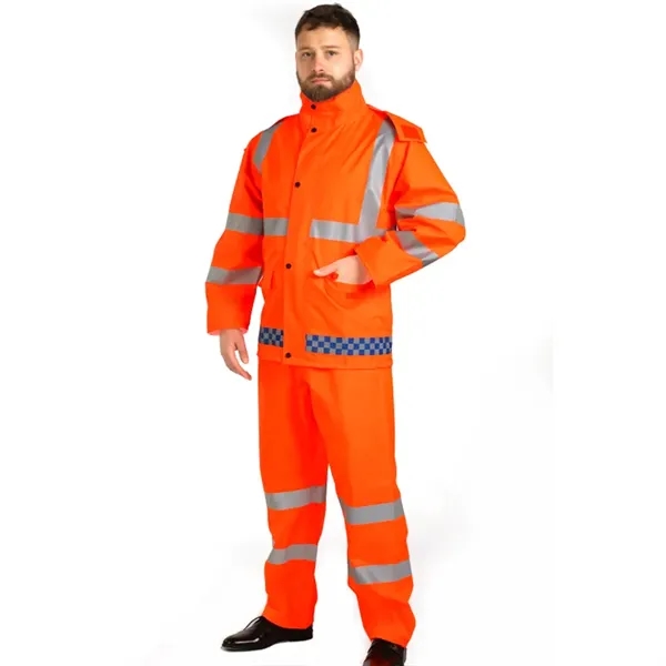 Reflective Rain Jacket & Pants Set for Heavy Rain - Reflective Rain Jacket & Pants Set for Heavy Rain - Image 4 of 5
