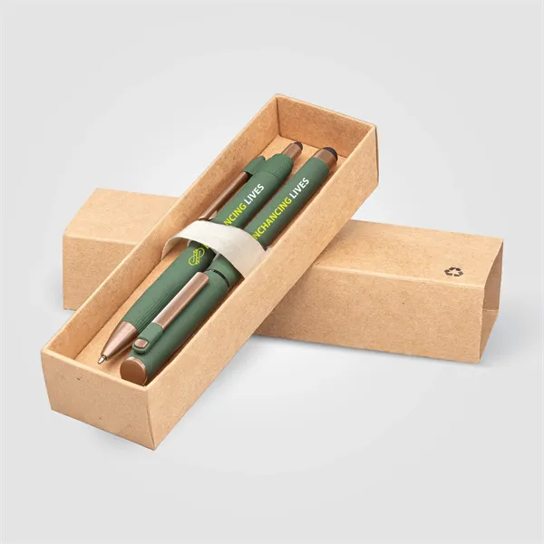 York Recycled Plastic Bronze Trim Pen Gift Set - York Recycled Plastic Bronze Trim Pen Gift Set - Image 7 of 10