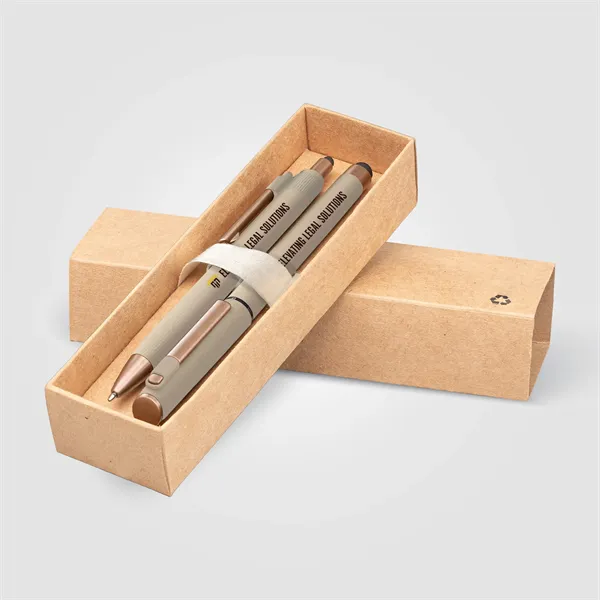 York Recycled Plastic Bronze Trim Pen Gift Set - York Recycled Plastic Bronze Trim Pen Gift Set - Image 3 of 10