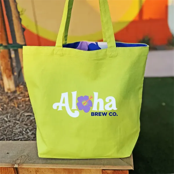 Reversible Colored Cotton Canvas Tote Bag - Reversible Colored Cotton Canvas Tote Bag - Image 0 of 65