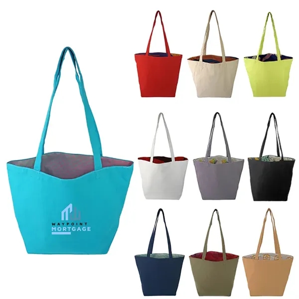 Reversible Colored Cotton Canvas Tote Bag - Reversible Colored Cotton Canvas Tote Bag - Image 32 of 65