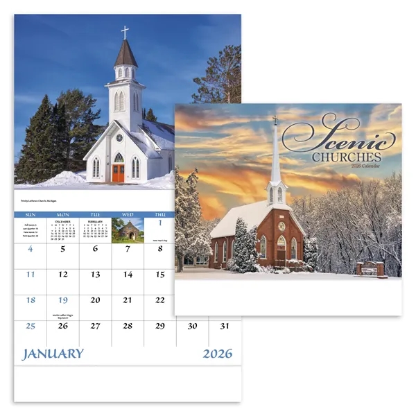Good Value™ Scenic Churches - Stapled Calendar - Good Value™ Scenic Churches - Stapled Calendar - Image 2 of 2