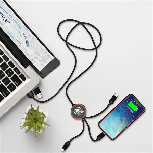 Bamboo 5-in-1 Charging Cable with Light-Up Logo - Bamboo 5-in-1 Charging Cable with Light-Up Logo - Image 1 of 2