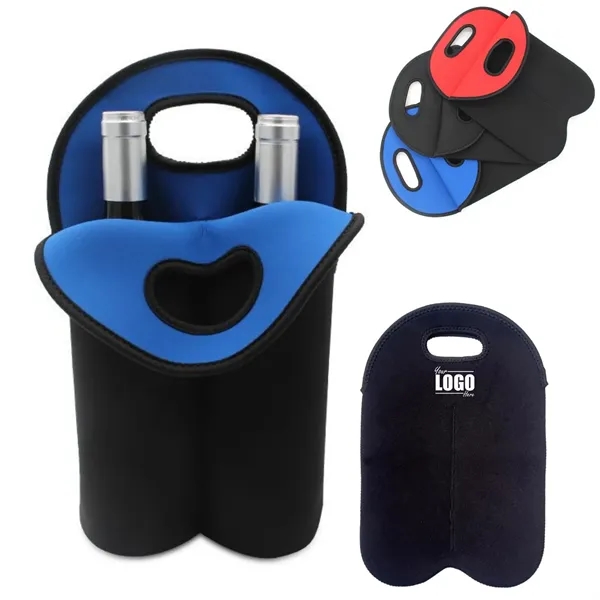 2 Bottle Neoprene Wine Carrier Tote Bag - 2 Bottle Neoprene Wine Carrier Tote Bag - Image 0 of 4