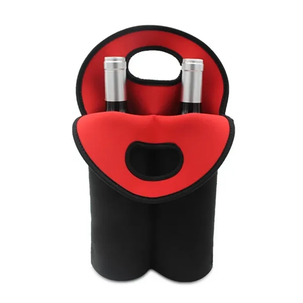 2 Bottle Neoprene Wine Carrier Tote Bag - 2 Bottle Neoprene Wine Carrier Tote Bag - Image 4 of 4