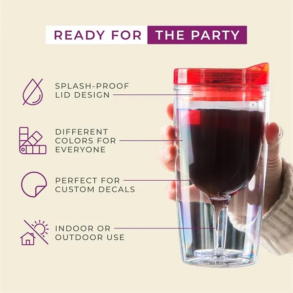 10oz. Premium Double Wall Wine Tumbler - 10oz. Premium Double Wall Wine Tumbler - Image 1 of 3