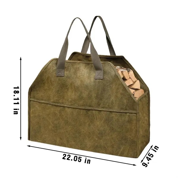 Camping gear indoor durable canvas firewood carrier bag - Camping gear indoor durable canvas firewood carrier bag - Image 1 of 3