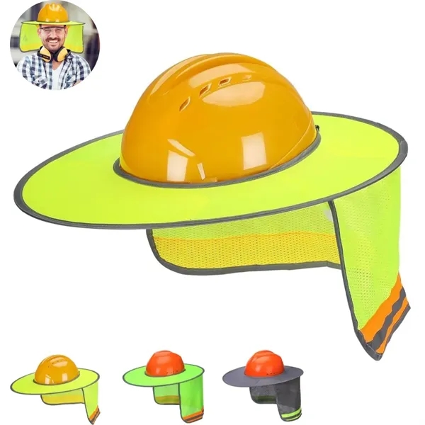 Hard Hat Sun Shield with Reflective Neck & Visor Shade - Hard Hat Sun Shield with Reflective Neck & Visor Shade - Image 0 of 8