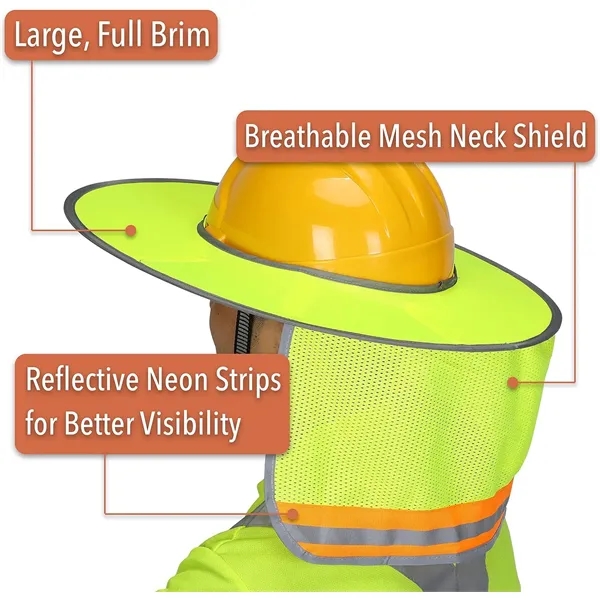 Hard Hat Sun Shield with Reflective Neck & Visor Shade - Hard Hat Sun Shield with Reflective Neck & Visor Shade - Image 2 of 8