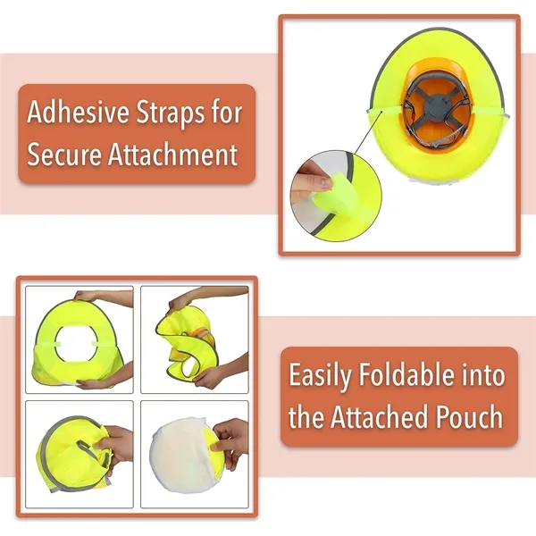 Hard Hat Sun Shield with Reflective Neck & Visor Shade - Hard Hat Sun Shield with Reflective Neck & Visor Shade - Image 3 of 8