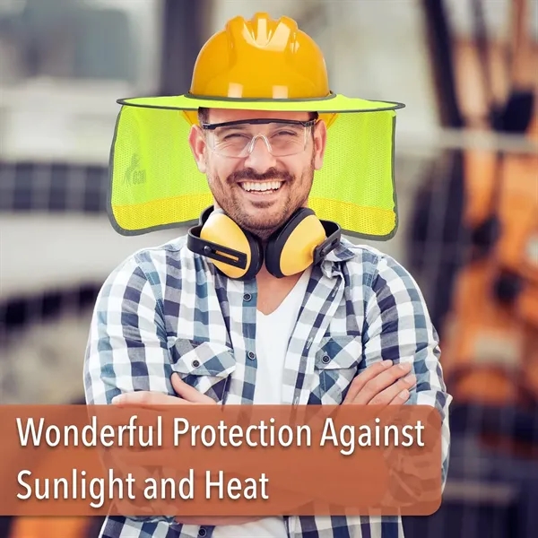 Hard Hat Sun Shield with Reflective Neck & Visor Shade - Hard Hat Sun Shield with Reflective Neck & Visor Shade - Image 5 of 8