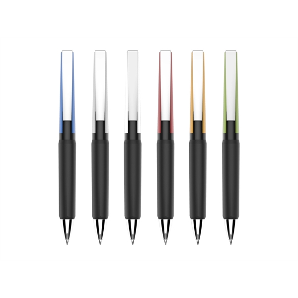 Twist Action Plastic Ballpoint Pens with metal clip