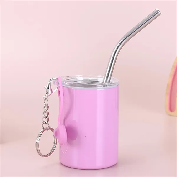 Double Wall 3 oz Metal Mini Tumbler with Straw Lid - Double Wall 3 oz Metal Mini Tumbler with Straw Lid - Image 7 of 8