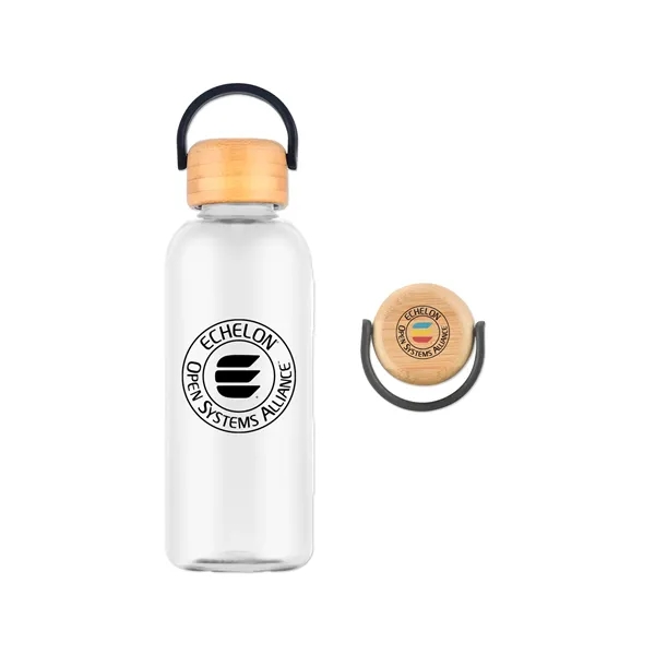 21 Oz. RPET Water Bottle with Bamboo Lid - 21 Oz. RPET Water Bottle with Bamboo Lid - Image 1 of 9