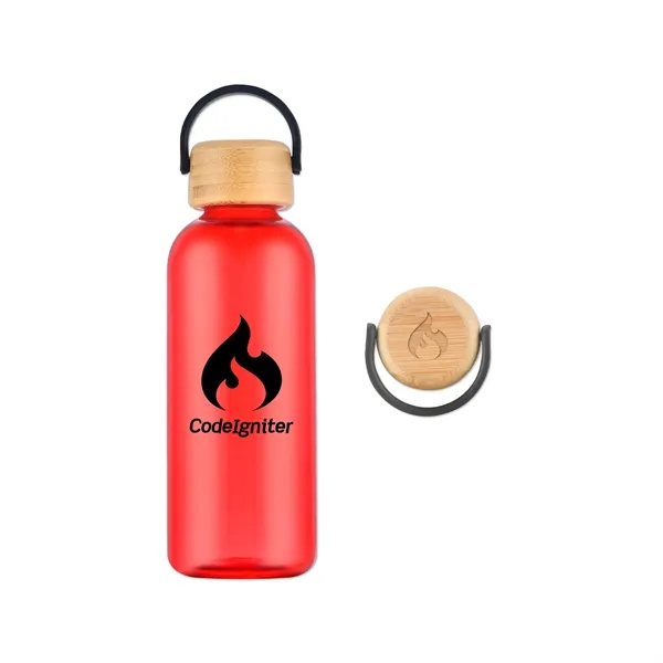 21 Oz. RPET Water Bottle with Bamboo Lid - 21 Oz. RPET Water Bottle with Bamboo Lid - Image 3 of 9