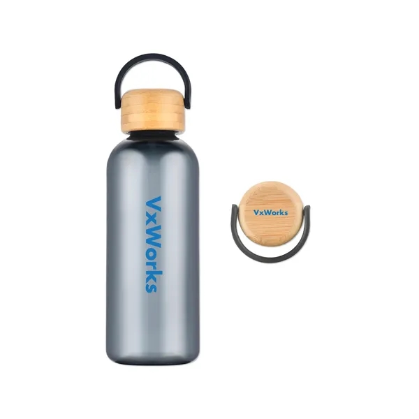 21 Oz. RPET Water Bottle with Bamboo Lid - 21 Oz. RPET Water Bottle with Bamboo Lid - Image 4 of 9