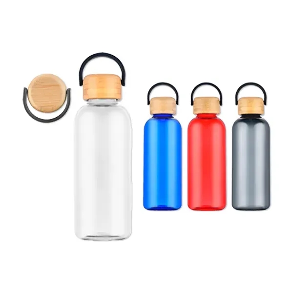 21 Oz. RPET Water Bottle with Bamboo Lid - 21 Oz. RPET Water Bottle with Bamboo Lid - Image 5 of 9