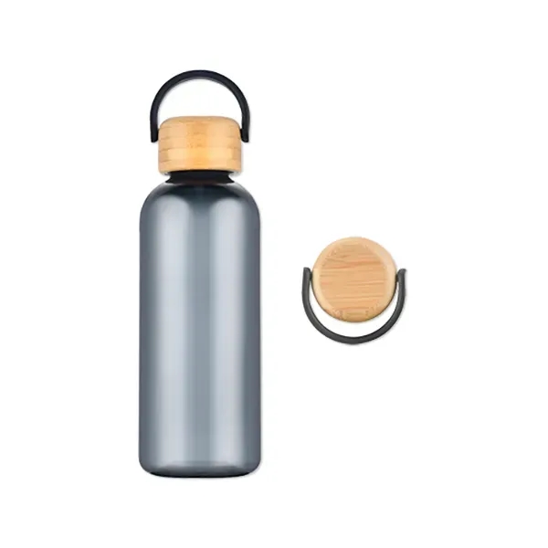 21 Oz. RPET Water Bottle with Bamboo Lid - 21 Oz. RPET Water Bottle with Bamboo Lid - Image 9 of 9