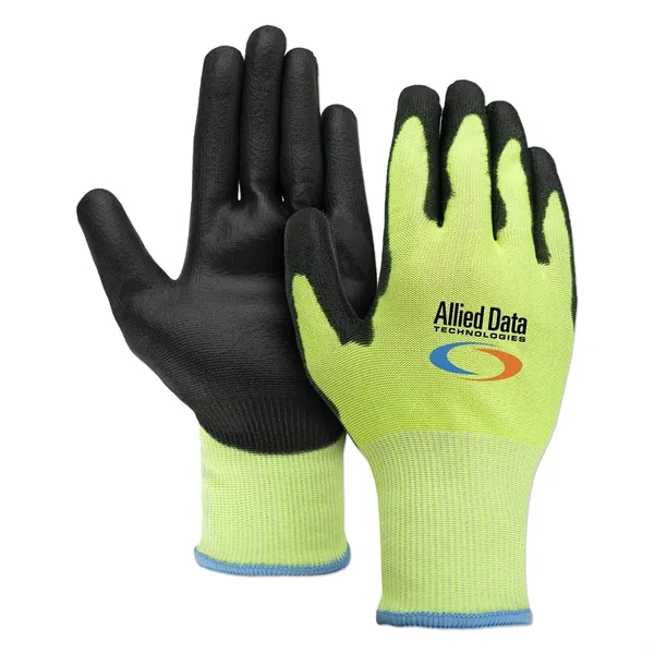 Hi-Viz Cut Resistant A4 Palm Dipped Gloves - Hi-Viz Cut Resistant A4 Palm Dipped Gloves - Image 0 of 2