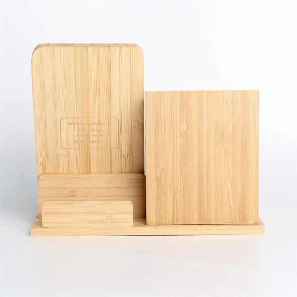 Bamboo Pen Holder Wireless Charger - Bamboo Pen Holder Wireless Charger - Image 2 of 5