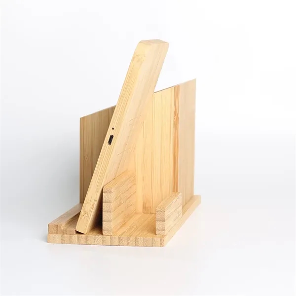 Bamboo Pen Holder Wireless Charger - Bamboo Pen Holder Wireless Charger - Image 3 of 5