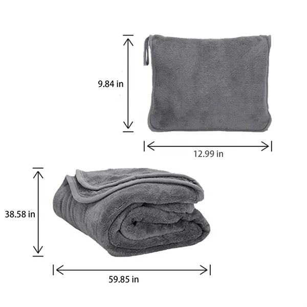 Fleece Travel Blanket Pillow Portable Two In One Car Plane - Fleece Travel Blanket Pillow Portable Two In One Car Plane - Image 1 of 7