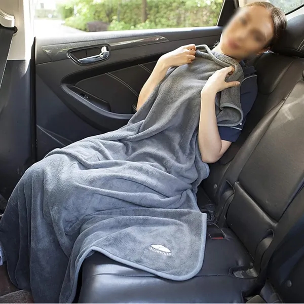 Fleece Travel Blanket Pillow Portable Two In One Car Plane - Fleece Travel Blanket Pillow Portable Two In One Car Plane - Image 3 of 7