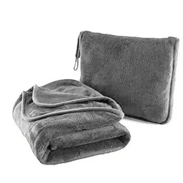 Fleece Travel Blanket Pillow Portable Two In One Car Plane - Fleece Travel Blanket Pillow Portable Two In One Car Plane - Image 4 of 7