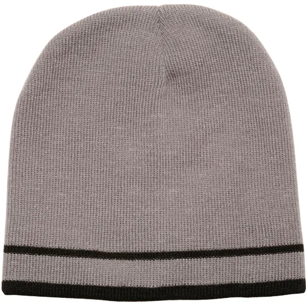 Double Stripe Acrylic Knit Beanie - Double Stripe Acrylic Knit Beanie - Image 1 of 1