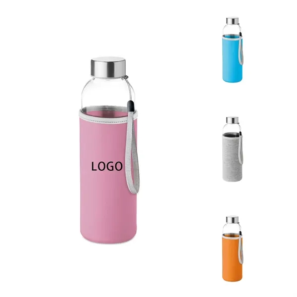 Glass Water Bottle With Cloth Cover - Glass Water Bottle With Cloth Cover - Image 1 of 4