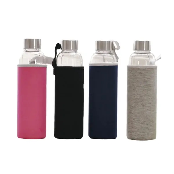 Glass Water Bottle With Cloth Cover - Glass Water Bottle With Cloth Cover - Image 2 of 4