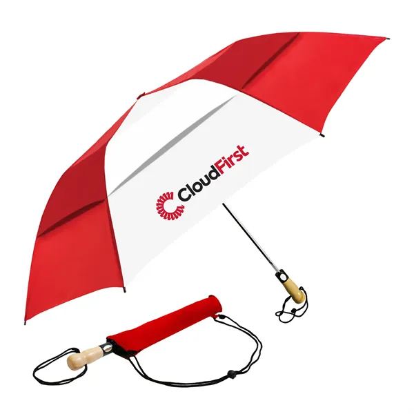 The Vented Little Giant™ Folding Golf Umbrella - Wood Handle - The Vented Little Giant™ Folding Golf Umbrella - Wood Handle - Image 0 of 28