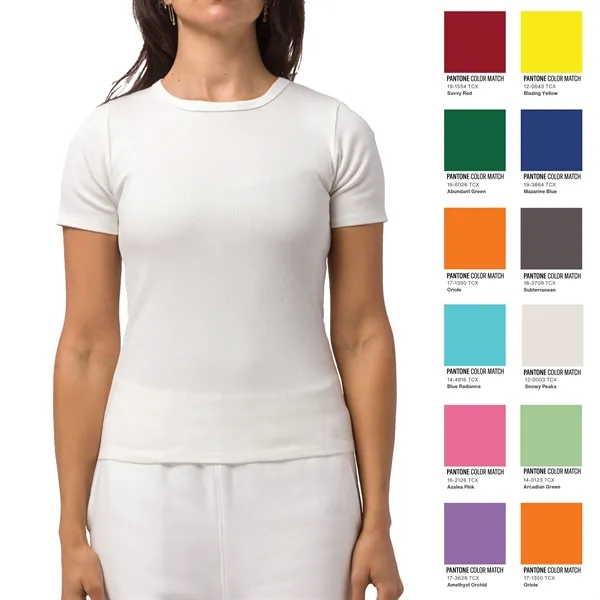 Pantone Custom Color Ribbed T-Shirt Sustainable Cotton 8.5oz - Pantone Custom Color Ribbed T-Shirt Sustainable Cotton 8.5oz - Image 0 of 0