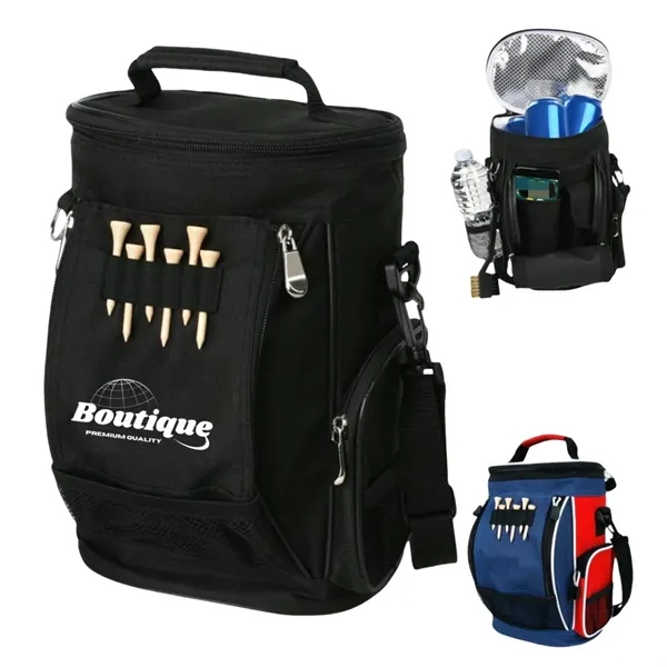 Insulated Golf Cooler Bag With Shoulder Strap And Tee Holder - Insulated Golf Cooler Bag With Shoulder Strap And Tee Holder - Image 0 of 4
