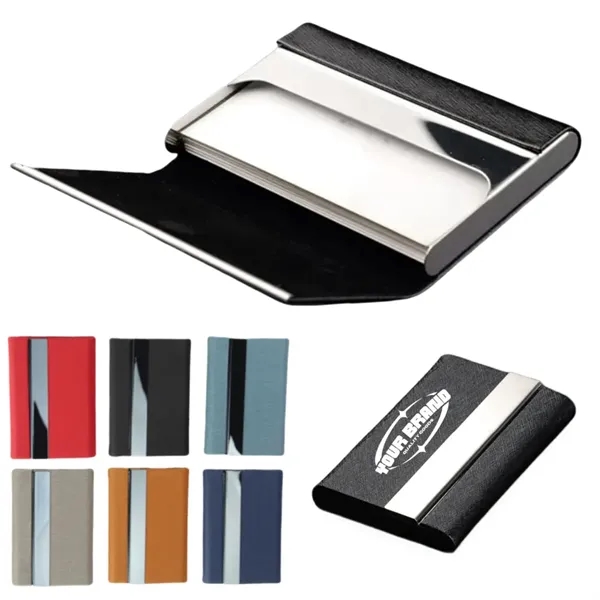 Stainless Steel Fabric Card Holder Metal Business Case - Stainless Steel Fabric Card Holder Metal Business Case - Image 0 of 4