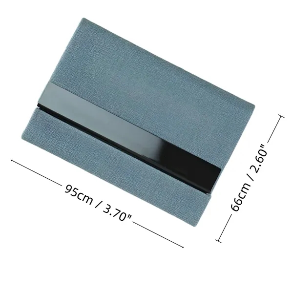 Stainless Steel Fabric Card Holder Metal Business Case - Stainless Steel Fabric Card Holder Metal Business Case - Image 1 of 4