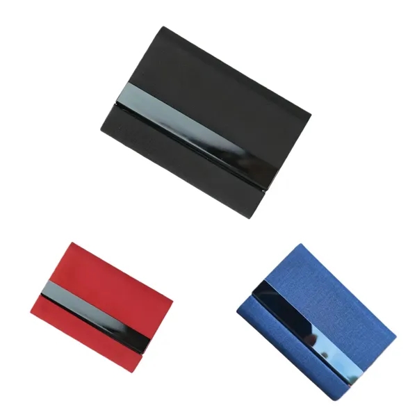 Stainless Steel Fabric Card Holder Metal Business Case - Stainless Steel Fabric Card Holder Metal Business Case - Image 2 of 4