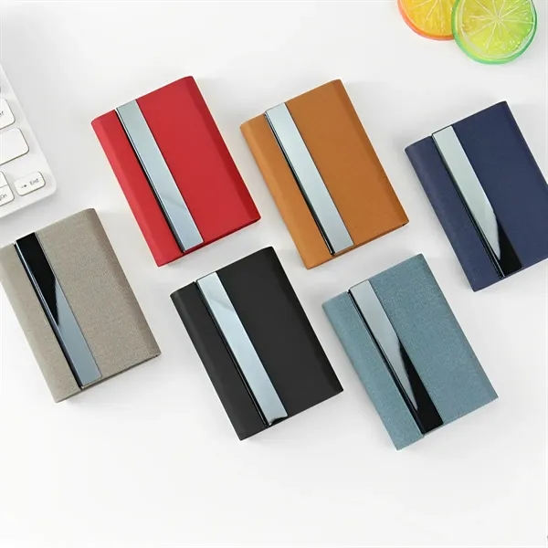 Stainless Steel Fabric Card Holder Metal Business Case - Stainless Steel Fabric Card Holder Metal Business Case - Image 4 of 4