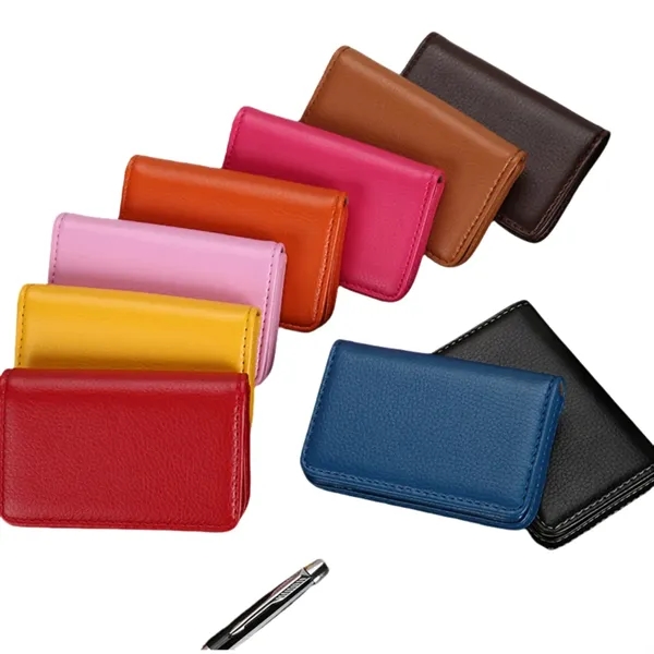 Magnetic Leather Business Card Holder Metal Large Capacity - Magnetic Leather Business Card Holder Metal Large Capacity - Image 3 of 4