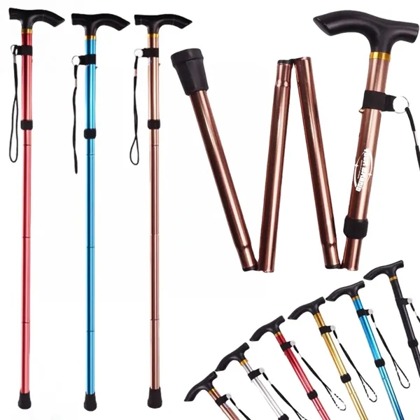 Foldable 5 Section Walking Stick With Anti Slip Tip - Foldable 5 Section Walking Stick With Anti Slip Tip - Image 0 of 6