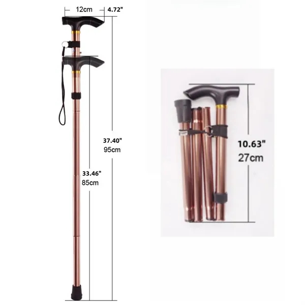 Foldable 5 Section Walking Stick With Anti Slip Tip - Foldable 5 Section Walking Stick With Anti Slip Tip - Image 1 of 6