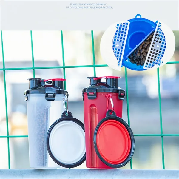 Portable Pet Water Bottle With Collapsible Bowl - Portable Pet Water Bottle With Collapsible Bowl - Image 3 of 4