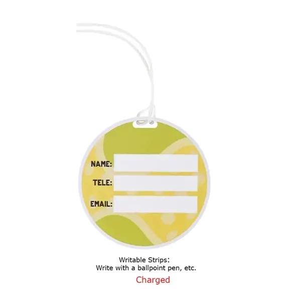 Full Color Round Plastic Luggage Tags With Strap - Full Color Round Plastic Luggage Tags With Strap - Image 3 of 7