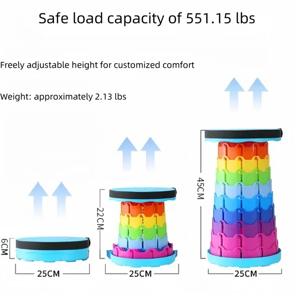 Adjustable Folding Telescopic Stool For Outdoor Use - Adjustable Folding Telescopic Stool For Outdoor Use - Image 3 of 3