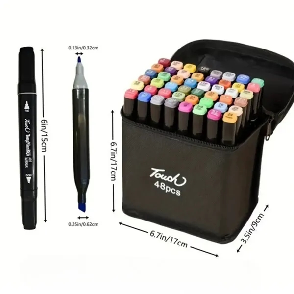 48 Color Double Ended Marker Pen Set - 48 Color Double Ended Marker Pen Set - Image 2 of 5