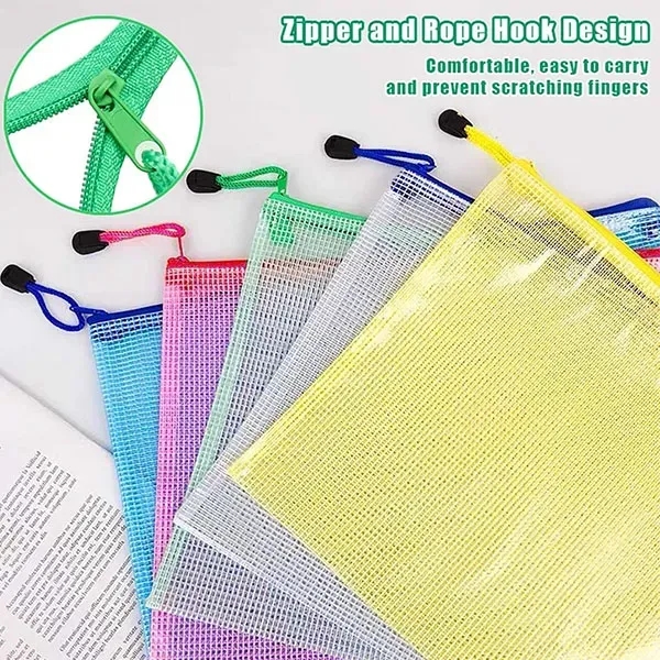 Translucent A4 PVC Mesh Zipper Office Makeup Pencil File Bag - Translucent A4 PVC Mesh Zipper Office Makeup Pencil File Bag - Image 5 of 5