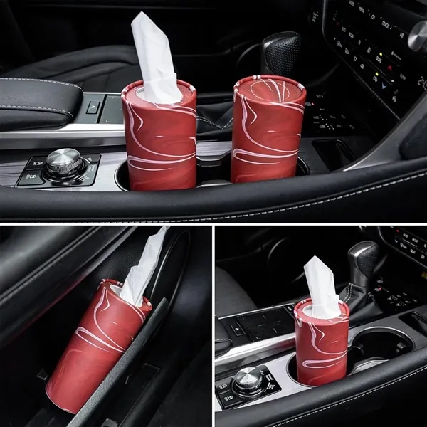 Convenient travel car cylinder holder with facial tissues - Convenient travel car cylinder holder with facial tissues - Image 3 of 4