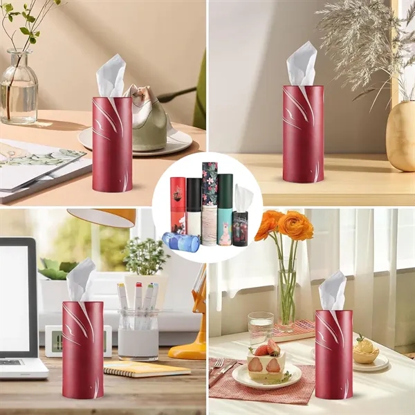 Convenient travel car cylinder holder with facial tissues - Convenient travel car cylinder holder with facial tissues - Image 4 of 4